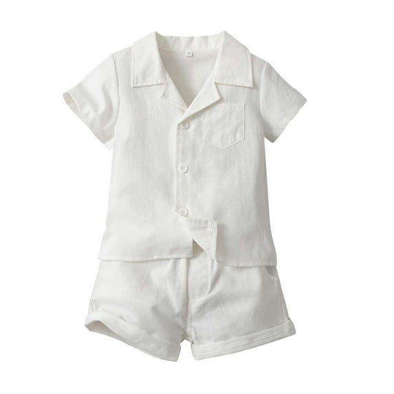 ibuvkizy Toddler Boys Outfit Sets Summer Fashion Kids Baby Boys Solid Color Round Neck Short Sleeve Tshirt Shorts Outfits Clothes Baby Boy Gifts