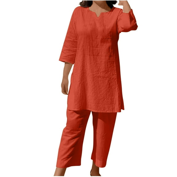 ibuvkizy Two Piece Sets for Women,Summer Casual Outfit Sets,Women Jogger Outfit Plus Size,Fashion Pullover Color Temperament Commuting Ethnic Style Long Sleeve Clothing Set,Womens Clothing