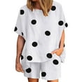 thumbnail image 1 of ibuvkizy Two Piece Sets for Women Summer Casual Outfit Sets,Women Jogger Outfit Plus Size,Women Casual Summer Round Neck Printed Short Sleeve Tops and Shorts Two Set Suit, 1 of 5
