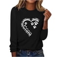thumbnail image 1 of ibuvkizy Valentine's Day!Womens Sweatshirt Printed Round Neck Pullover Long Sleeved Casual Womens Sweatshirts Black,M, 1 of 4