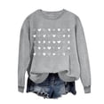 thumbnail image 1 of ibuvkizy Valentines Day Sweatshirts for Women Round Neck Printed Sweatshirts Long Sleeved Pullover Top Sweatshirt Gray,XL, 1 of 4