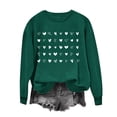 thumbnail image 1 of ibuvkizy Valentines Day Sweatshirts for Women Round Neck Printed Sweatshirts Long Sleeved Pullover Top Sweatshirt Green,XS, 1 of 4