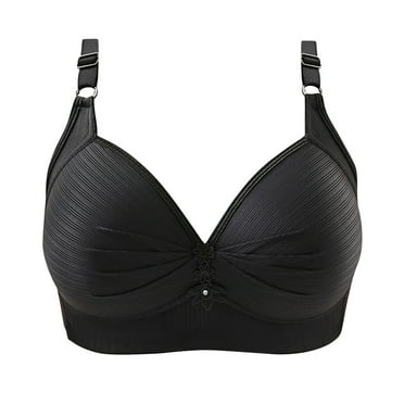 ibuvkizy Woman's Printing Gathered together Large Size Daily Bra Underwear No Rims