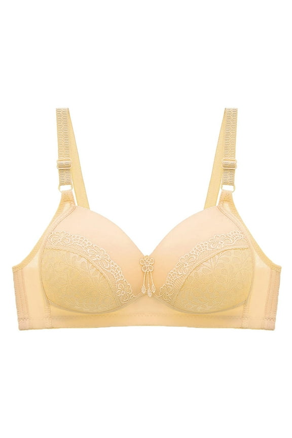 Woman's Solid Color Comfortable Hollow Out Perspective Bra Underwear No Rims