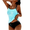 thumbnail image 1 of ibuvkizy Women Bikini Swim Top Tankinis Swimsuits for Women,Fashionable Loose Drawstring Split Swimsuit Padded Swimsuit Tops Ladies Girls Summer, 1 of 4