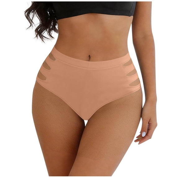 ibuvkizy Women Brief Panties Mid Waist Solid Color Fashion Stretch Daily Underwear,M