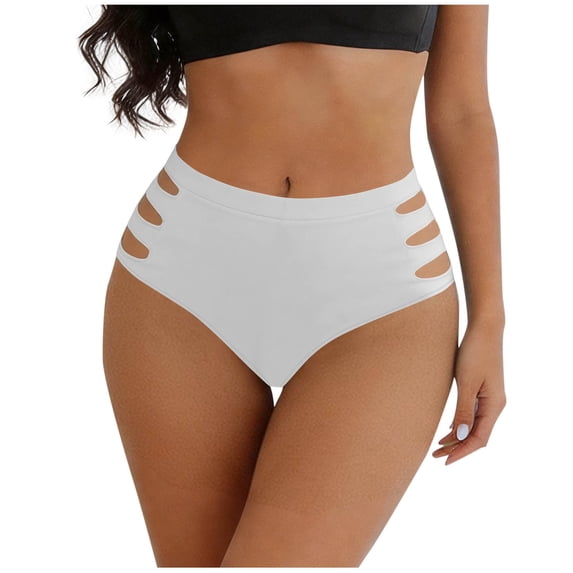 ibuvkizy Women Brief Panties Mid Waist Solid Color Fashion Stretch Daily Underwear,S