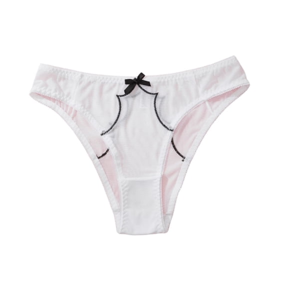 ibuvkizy Women Mid Waist Brief Panties with Mini Bow Soft Sweet Daily Underpants,S