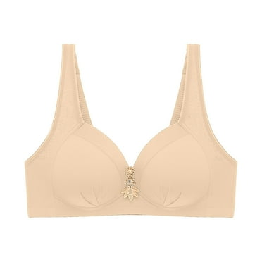 ibuvkizy Women's Bra Soild Wire Free Underwear one-Piece Bra Everyday Back Buckle Underwear