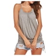thumbnail image 1 of ibuvkizy Women's Casual Tank Spaghetti Strap Vest Shirt Sleeveless Blouse Fold, 1 of 8