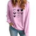 thumbnail image 1 of ibuvkizy Womens Sweatshirts Valentines Day!Women's Round Neck Lover's Love Print Sweatshirt Long Sleeved Pullover Top/shirt Pink,XS, 1 of 7