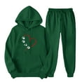 thumbnail image 1 of ibuvkizy Womens Sweatsuits 2 Piece Set,Outfits Men's and Women's Sports Tracksuits Long Sleeve Pullover Hoodies Sweatshirt Loose Coat and Sweatpants Fall Winter Suit Green,XL, 1 of 7