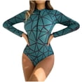 thumbnail image 1 of ibuvkizy Womens Swimsuits,Bathing Suit for Women,Fashion Women's Long Sleeve Print Bikini Swimsuit Swimwear Swimsuit Beachwear,Tankinis Swimsuits for Women One Piece Bathing Suit, 1 of 8