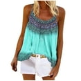 thumbnail image 1 of ibuvkizy Womens Tank Tops Loose Fit Clearance Cute Summer Tops for Women,Fashion Women Summer Print Casual Sleeveless Round-Neck Vest Camis Blouse Tops, 1 of 8
