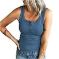 thumbnail image 1 of ibuvkizy Womens Tank Tops Loose Fit Cute Summer Tops for Women,Women Casual Tanks Sleeveless Buttons Slimming Solid Pullover Vest Blouse Tops, 1 of 9
