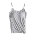 thumbnail image 1 of ibuvkizy Womens Tank Tops With Built in BrasLadies Camisole with Chest Pad No Steel Rings Cup Body Bottom Underwear Yoga Sports Vest, 1 of 6