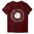 thumbnail image 1 of ibuvkizy Womens Tops Short Sleeve Shirts for Women,Women's Fashion Crewneck Printed T-shirt Casual Loose Shirt Tops,Plus Size Blouses Shirts,Summer Casual Graphic Tees, 1 of 6