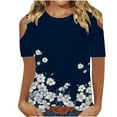 thumbnail image 1 of ibuvkizy Womens Tops Clearance,Short Sleeve Shirts for Women,Women's Fashionable Solid Color T-shirt Short Sleeved Shirt Round Neck Casual Top,Plus Size Blouses Shirts,Summer Casual Graphic Tees, 1 of 5