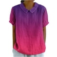 thumbnail image 1 of ibuvkizy Womens Tops Short Sleeve Shirts for Women,Women's Ladies Fashion Casual Cropped Printing Cotton Loose Shirt Blouse Top,Plus Size Blouses Shirts,Summer Casual Graphic Tees, 1 of 5