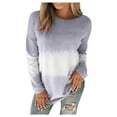 thumbnail image 1 of ibuvkizy Womens Tops Women Plus Size Printed Gradient Pullover Long Sleeve Sweatshirt,Tshirts for Women,Plus Size Blouses Shirts,Summer Tops for Women 2025, 1 of 6