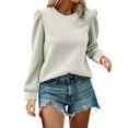 thumbnail image 1 of ibuvkizy Womens Tops Long Sleeve Fall and Winter Casual Fashion Loose Round Neck Blouse Long Sleeve Tops,Tshirts for Women,Plus Size Blouses Shirts, 1 of 9