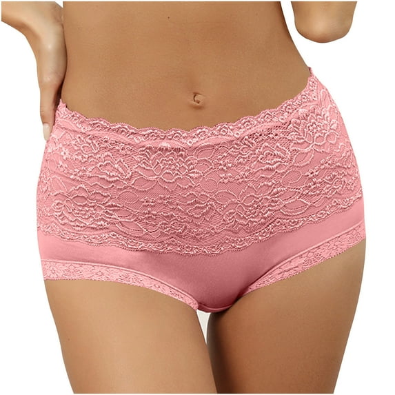 ibuvkizy Womens Underwear,Panties for Women Soft Stretchy Briefs,Women's Floral Lace High Waisted Oversized Underwear With Multi-color Pants
