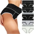thumbnail image 1 of ibuvkizy Womens Underwear,Womens Pants on Clearance,Panties for Women,Ladies Soft Stretchy Briefs,5PC Women Solid Color Patchwork Briefs Panties Underwear Bikini Underpants, 1 of 9