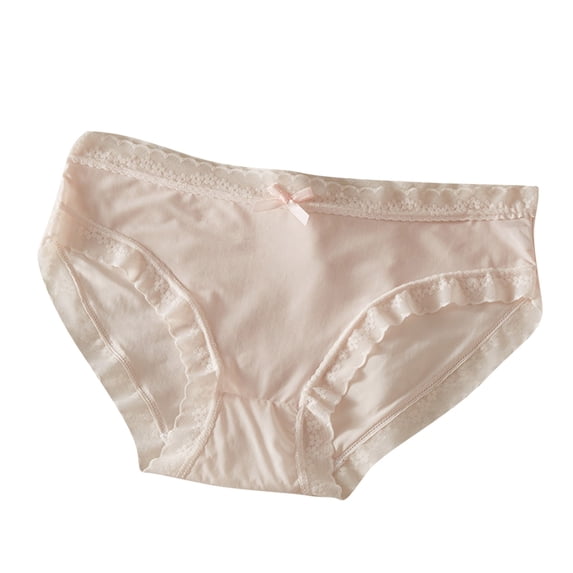 ibuvkizy Womens Underwear,Panties for Women Soft Stretchy Briefs,Quick Drying Ice Silk Underwear With Cotton Crotch Mid Waist Summer Thin Lace Edg Girl's Pants
