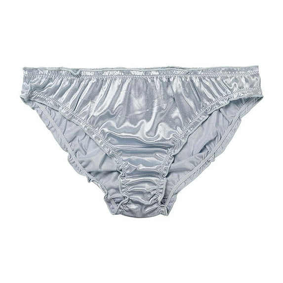 ibuvkizy Womens Underwear,Panties for Women Soft Stretchy Briefs,Women's Sexy Satin Panties Mid Waist Wavy Cotton Crotch Briefs