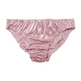 thumbnail image 1 of ibuvkizy Womens Underwear,Panties for Women Soft Stretchy Briefs,Women's Sexy Satin Panties Mid Waist Wavy Cotton Crotch Briefs, 1 of 5