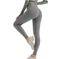 thumbnail image 1 of ibuvkizy Workout Leggings for Women Tummy Control,Women's Long Solid Color Hip Lift Fitness High Waist Elastic Exercise Yoga Pants Gray,XL, 1 of 3