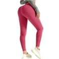 thumbnail image 1 of ibuvkizy Workout Leggings for Women Tummy Control,Women's Long Solid Color Hip Lift Fitness High Waist Elastic Exercise Yoga Pants Red,XL, 1 of 6