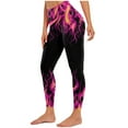 thumbnail image 1 of ibuvkizy Workout Leggings for Women Yoga Pants,Women's Flame Printed Leggings Fitness Running Tight Yoga Pants Hot Pink,XL, 1 of 7
