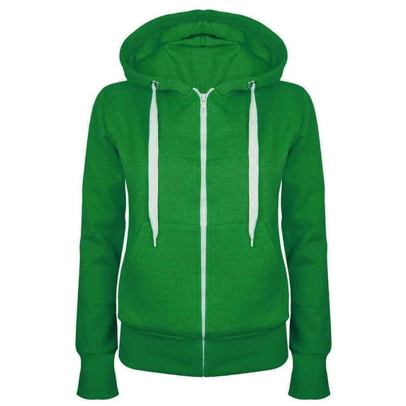 ibuvkizy Zip Up Hoodie Women with Pockets,Fall Jackets for Women 2025 Long Sleeve Casual Hooded Slim Zipper Fleece Sweater Coat Green,M