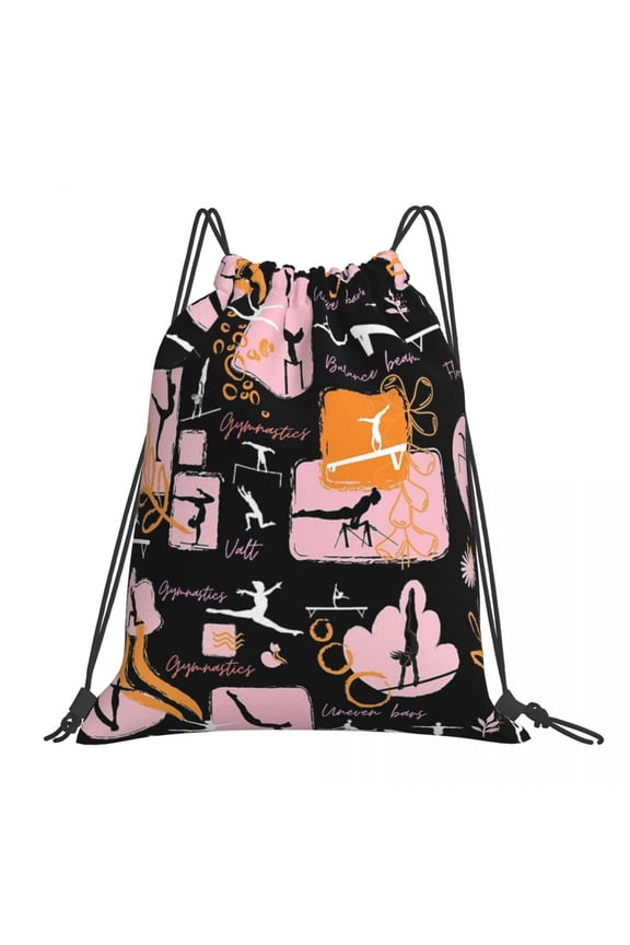 ic Gymnastics Print Backpacks Portable Drawstring Bags Drawstring Bundle Pocket Storage Bag Book Bags For Man Woman School