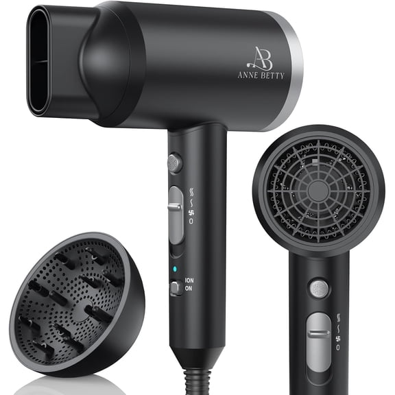 ic Hair Dryer with Diffuser, 1800W Blow for Women & Men, Fast-Drying, Lightweight, Low Noise, Care Styling Tool Home, Travel, Gifting