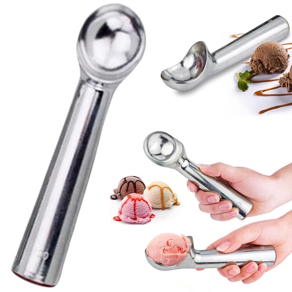 ice cream scoop heated ice cream scoop Unique Liquid Filled Heat Conductive Handle Simple One Piece Aluminum Design Easy Release 40 Scoops per, 2-Ounce ice scrapers for Fruit Sundaes Gelatos