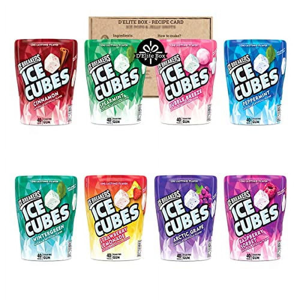 ice cubes sugar free gum variety bundle by 8 pack of 40 count bottles