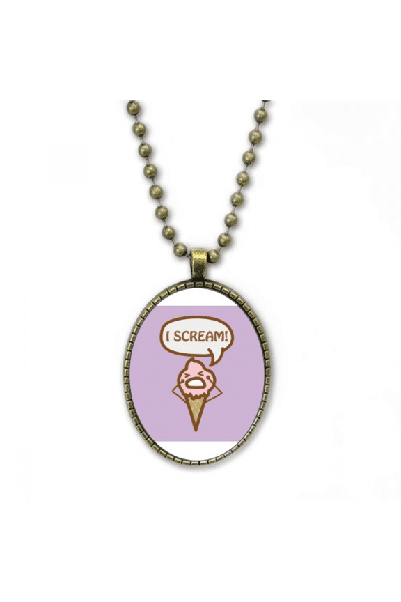 ice scream cry grievance necklace vintage chain bead pendant jewelry collection