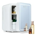 thumbnail image 1 of Iceblue 4L Mini Fridge, White Skincare Compact  Refrigerator Glass Door, 1 of 7
