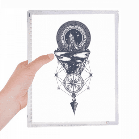 iceberg compass stars art pattern notebook loose diary refillable journal statiry