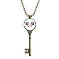 thumbnail image 1 of iceland flag island country key necklace pendant tray embellished chain, 1 of 3