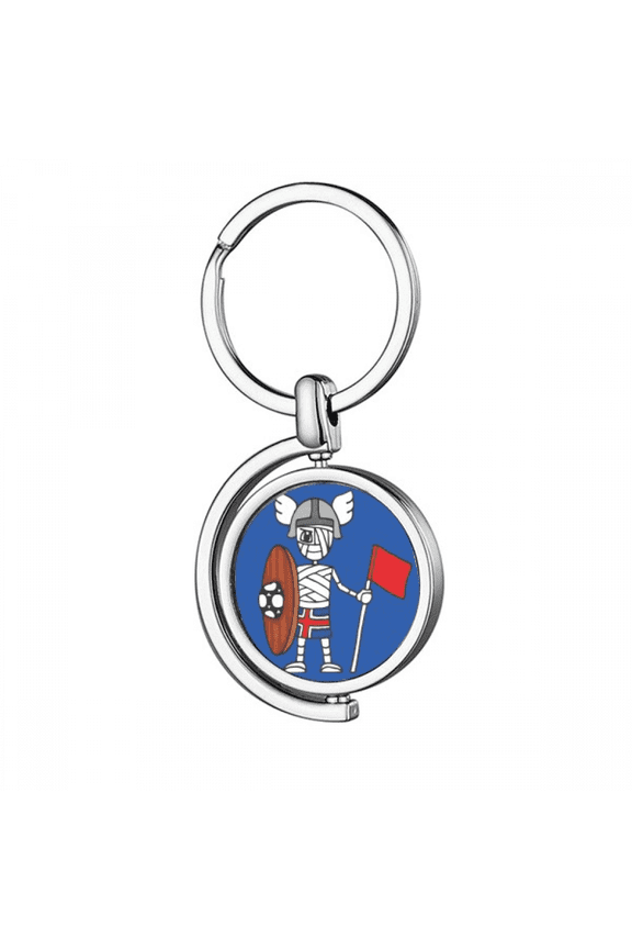 iceland viking soccer Rotating Keychain Metal Keyring Holder