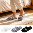 thumbnail image 1 of ichuanyi Fuzzy Open Toe Slippers for Women Indoor Cozy Fluffy Ladies Slippers, Cute Winter Bedroom House Shoes Slip On Slides Sandal, 1 of 9