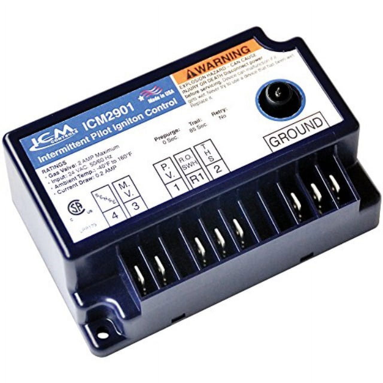 icm controls icm2901 ipi gas ignition control replacement for popular models, including york 025-27762-700 and jci g770rja-1 series controls