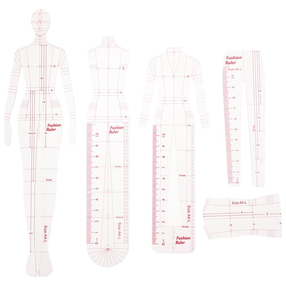 Milisten Humanoid Design Templates Plastic 1 Set 10.0x2.8in