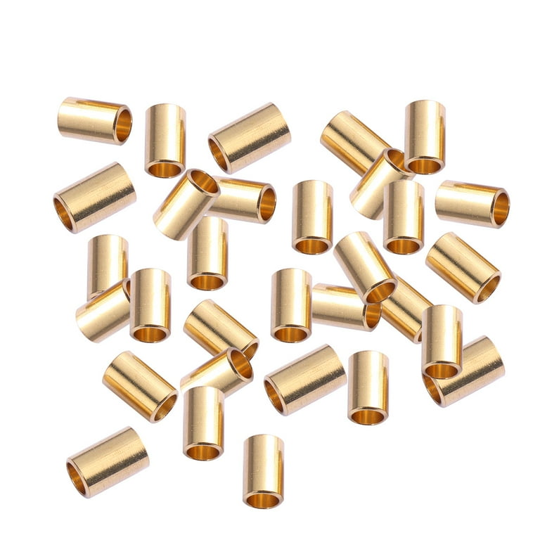 icolorfuled 100pcs Round Metal Tube Beads for Jewelry Making