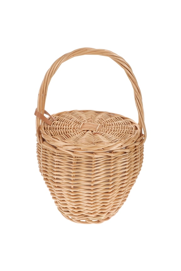 1Pc French Hand Woven Bag Lady Simple Shoulder Pouch Decorative Travel Handbag