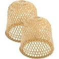 thumbnail image 1 of icolorfuled 2 PCS Bamboo Wicker Hand Woven Chandelier Lampshade for Ceiling/Floor Lamp 25cm, 1 of 5