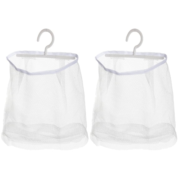 icolorfuled 2pcs Hanging Mesh Bag Multi-functional Mesh Laundry Bag Clothespin Bag Kitchen Mesh Pouch